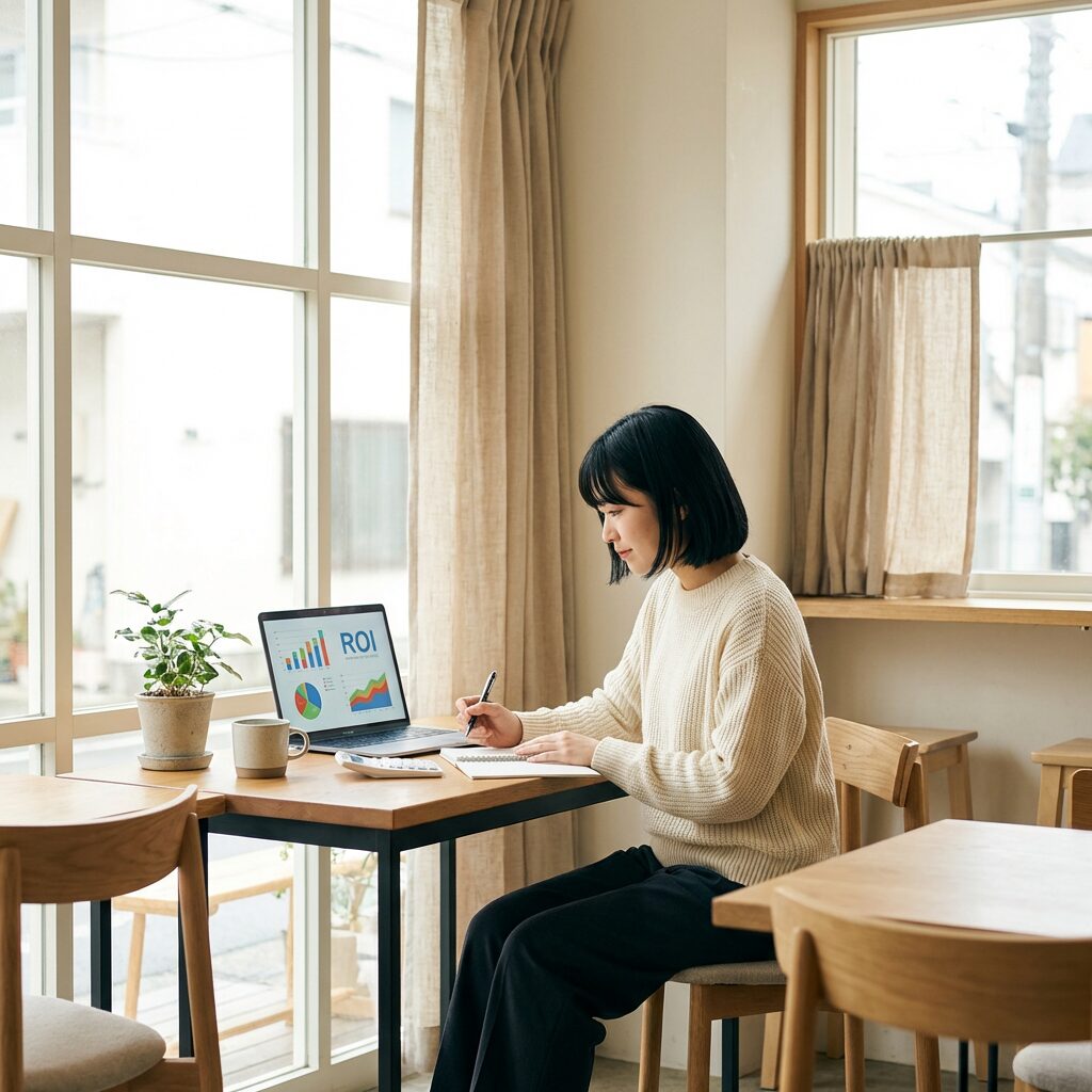 プログラミングスクール投資の価値を分析する様子