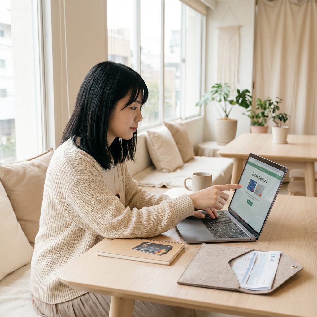 支払い方法を選択する様子