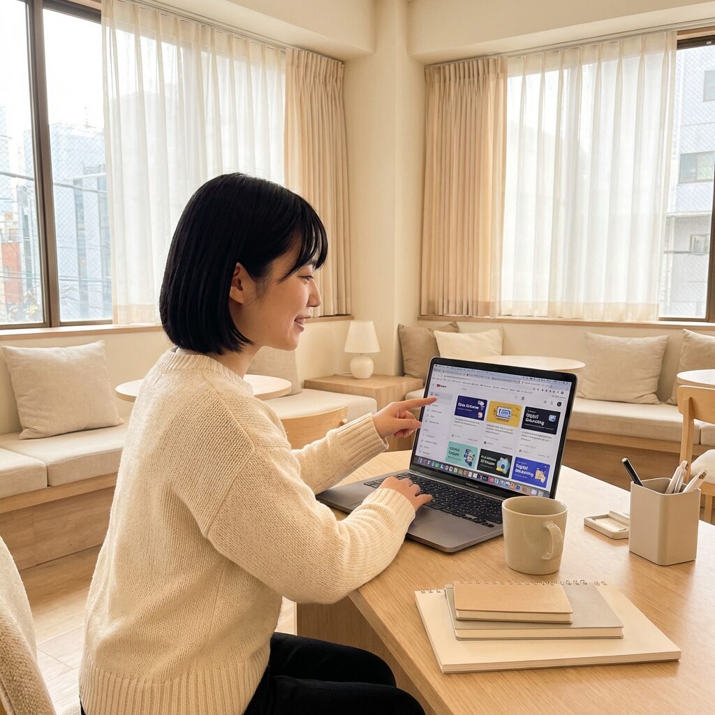 コース別料金を比較検討する様子