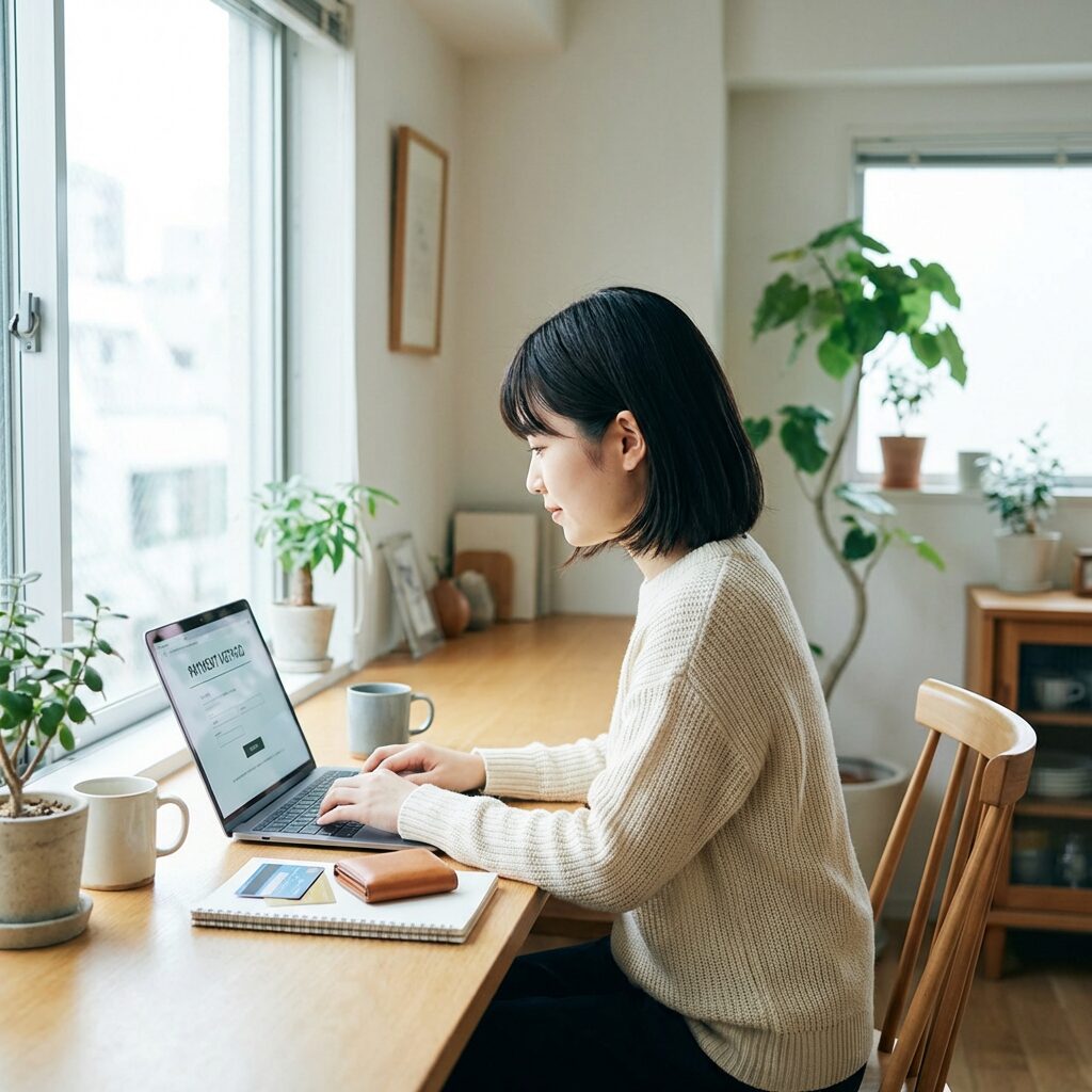 支払い方法を選択する人のイメージ