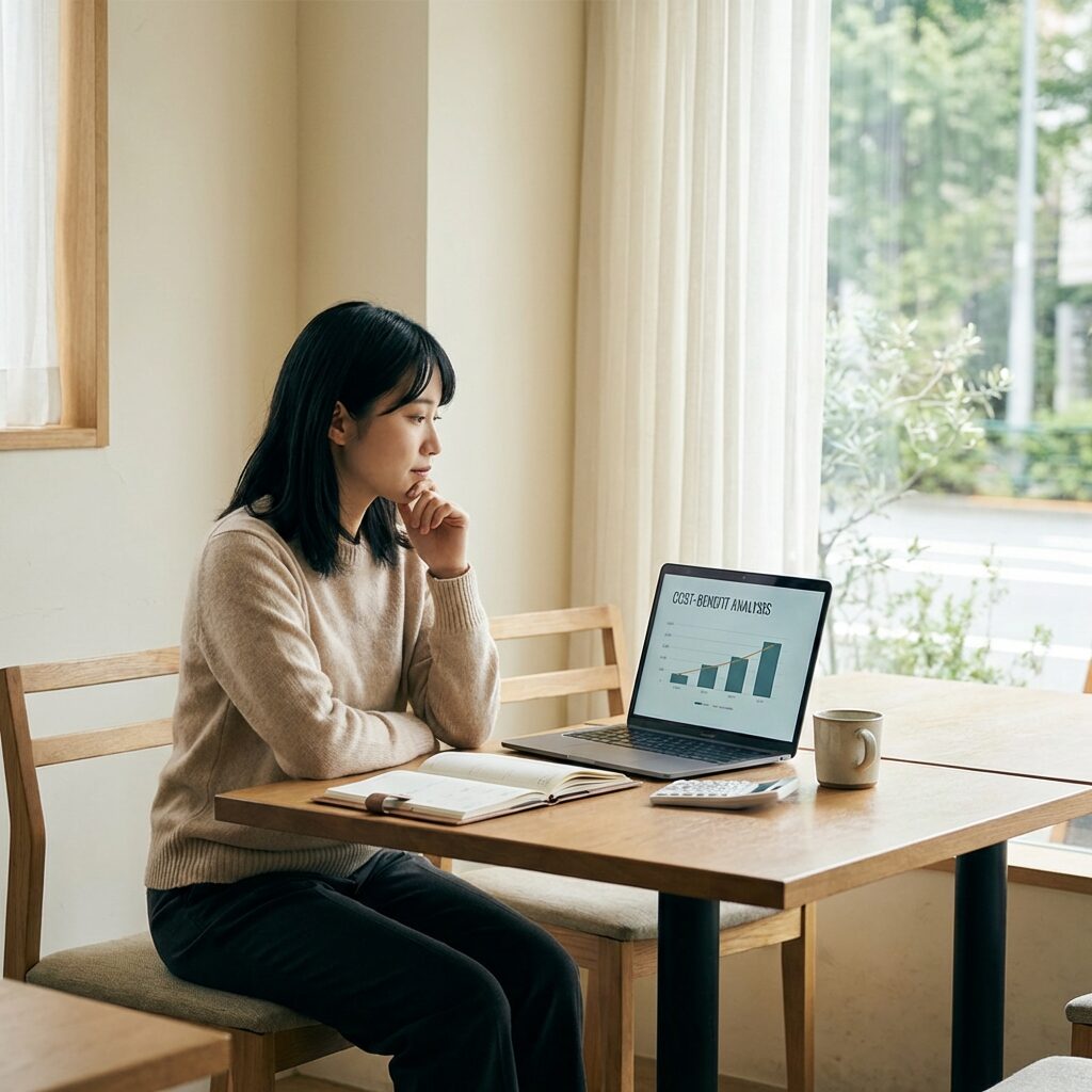 費用対効果を検討するイメージ