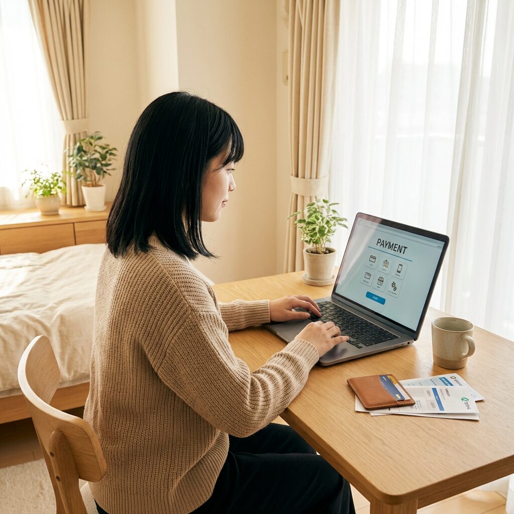 支払い方法を選択する様子