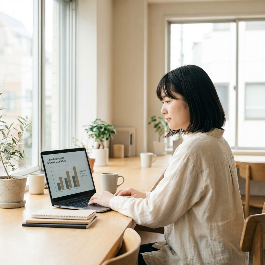 プログラミングスクールを比較検討するイメージ