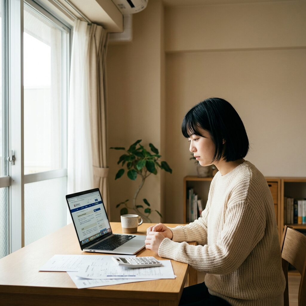 教育訓練給付金の計算をしている様子