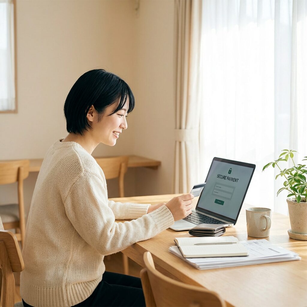 オンライン決済を行う様子