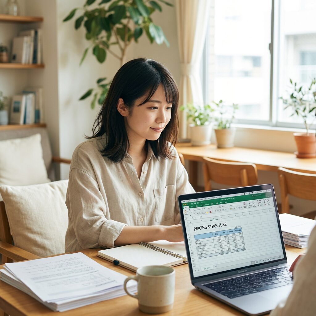 テックキャンプの料金体系を確認する様子