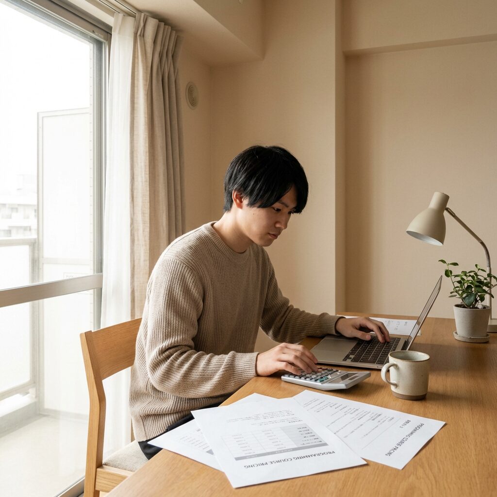 侍エンジニアの料金を計算する人のイメージ