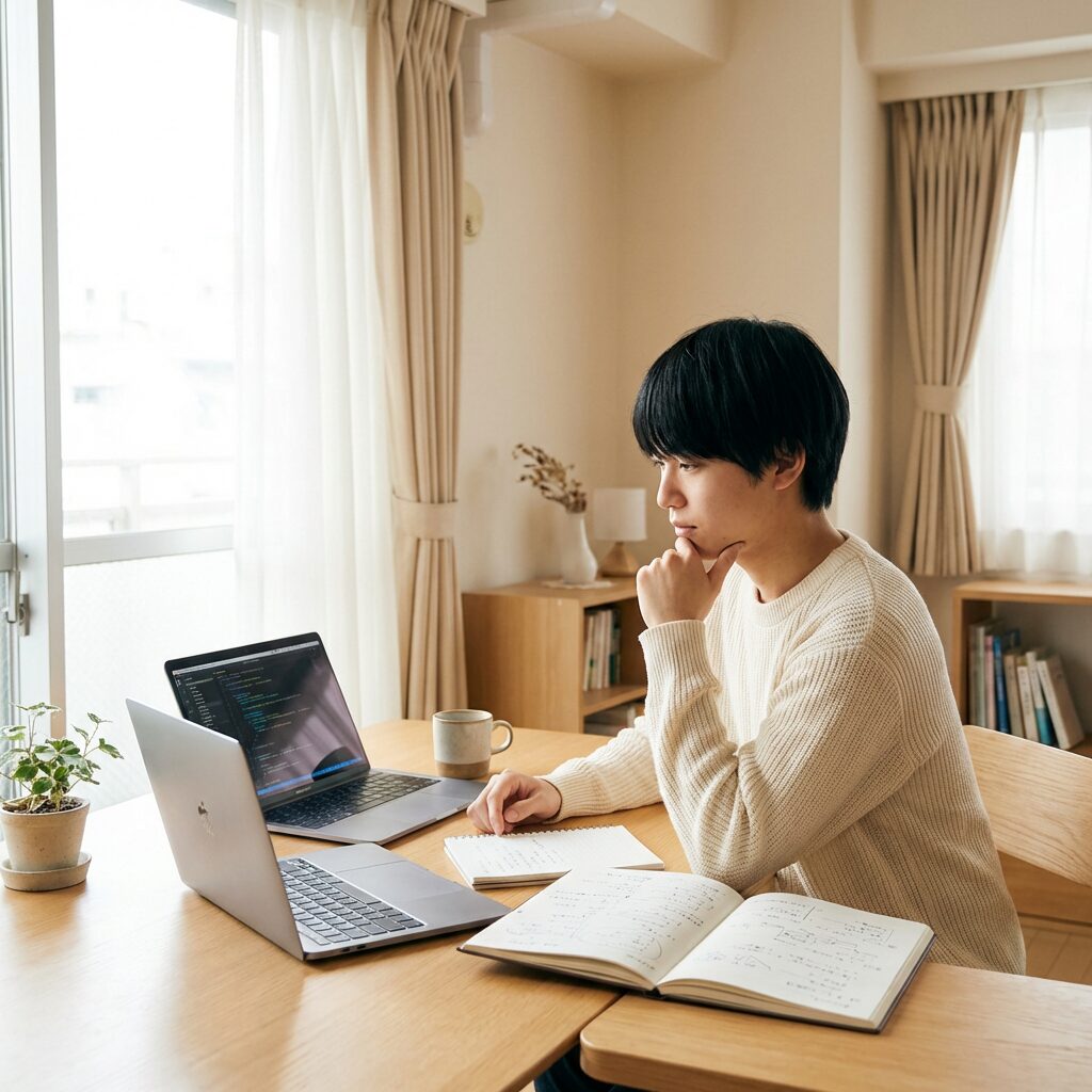 RUNTEQメンターのデメリットを考える様子