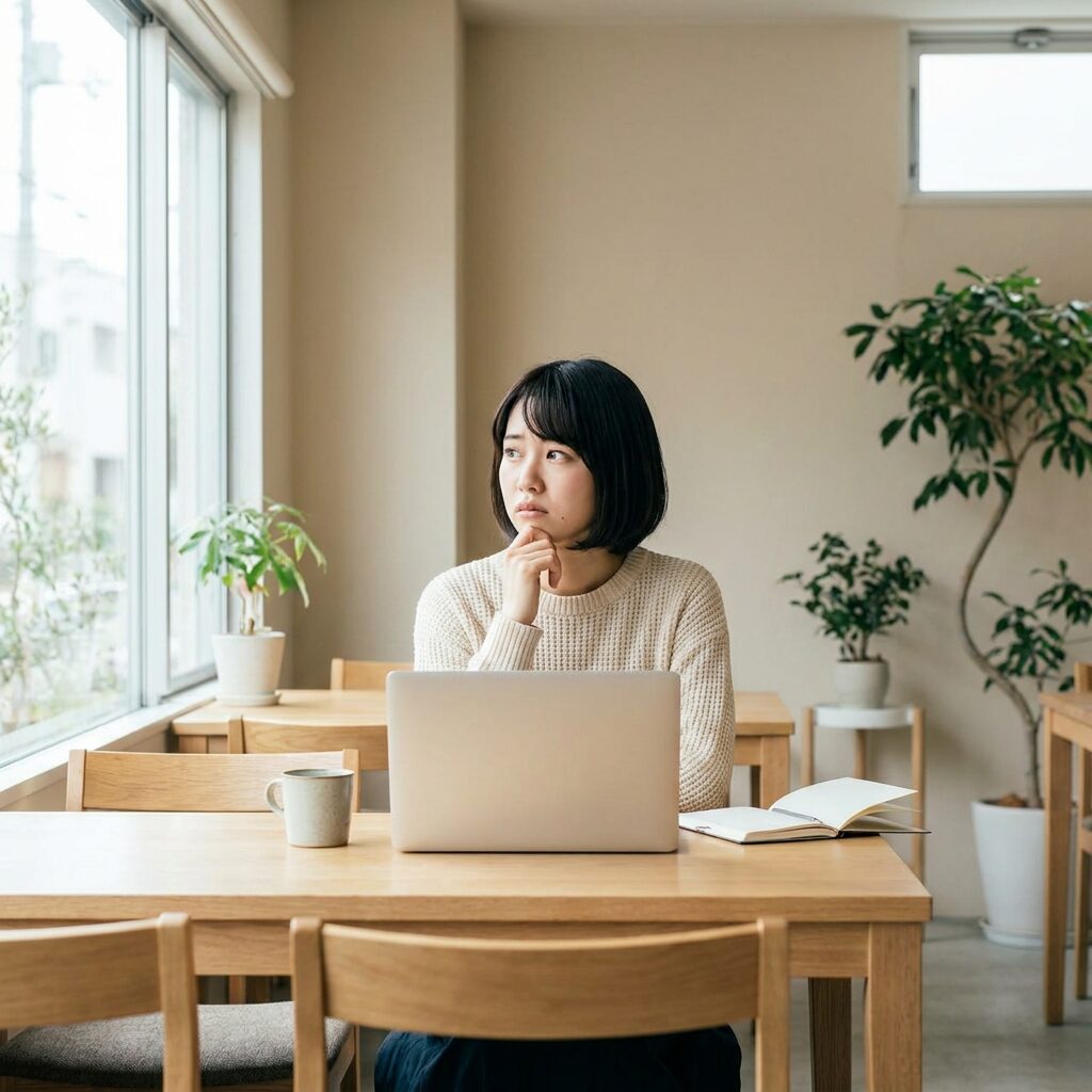デイトラのデメリットを検討する様子