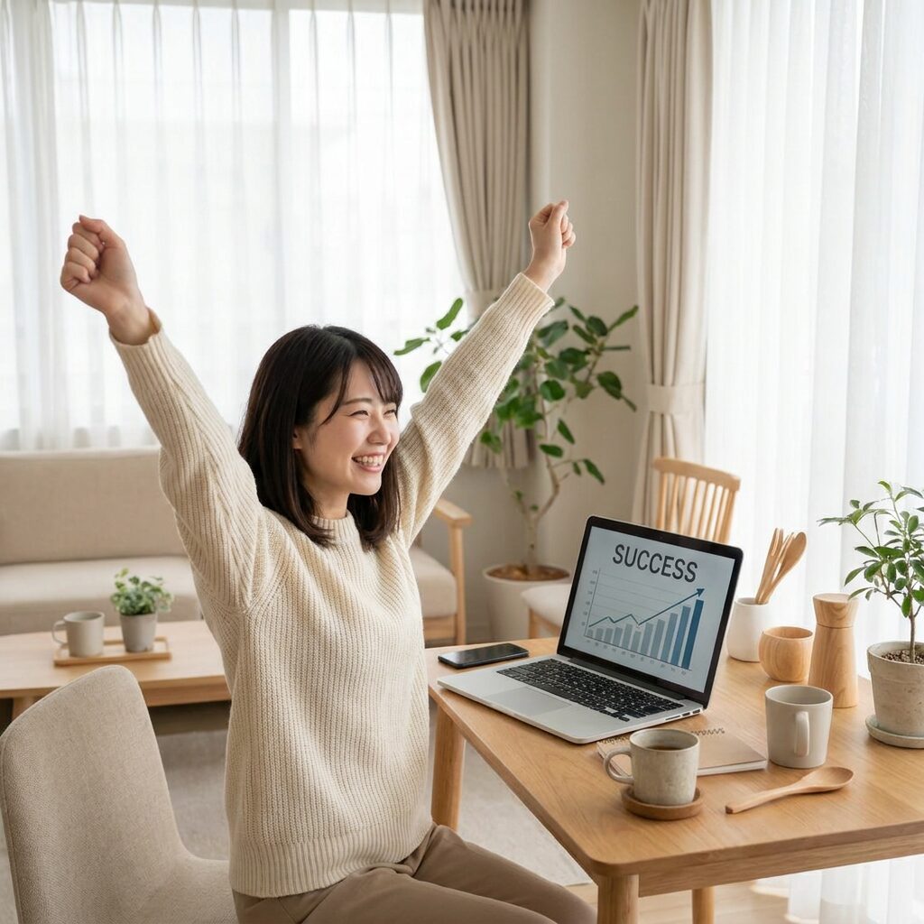 DMM WEBCAMPで転職成功を喜ぶ人のイメージ