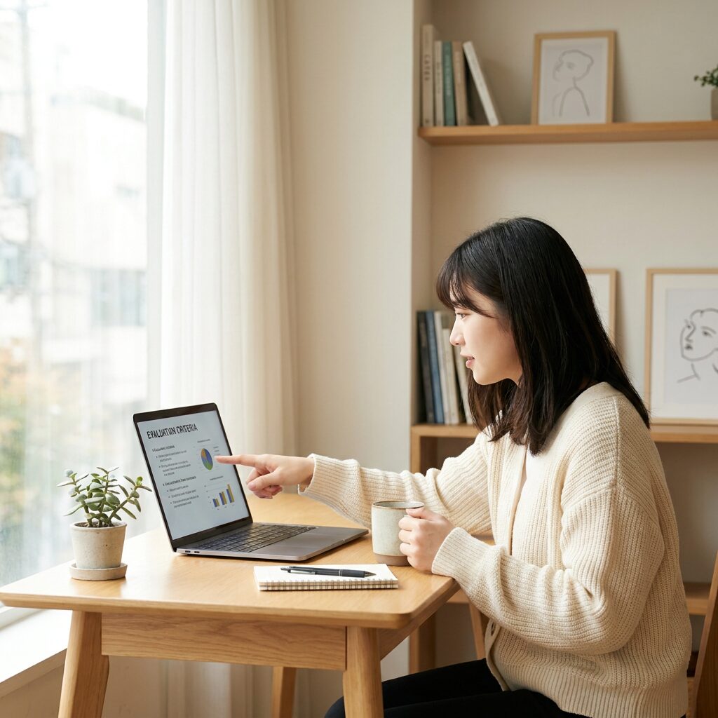 比較評価基準を分析するイメージ