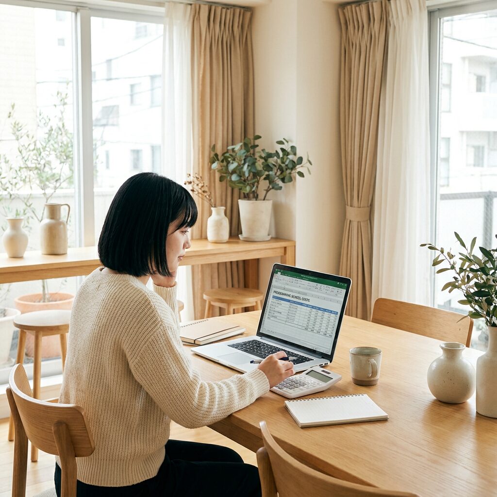 プログラミングスクールの料金を検討する様子