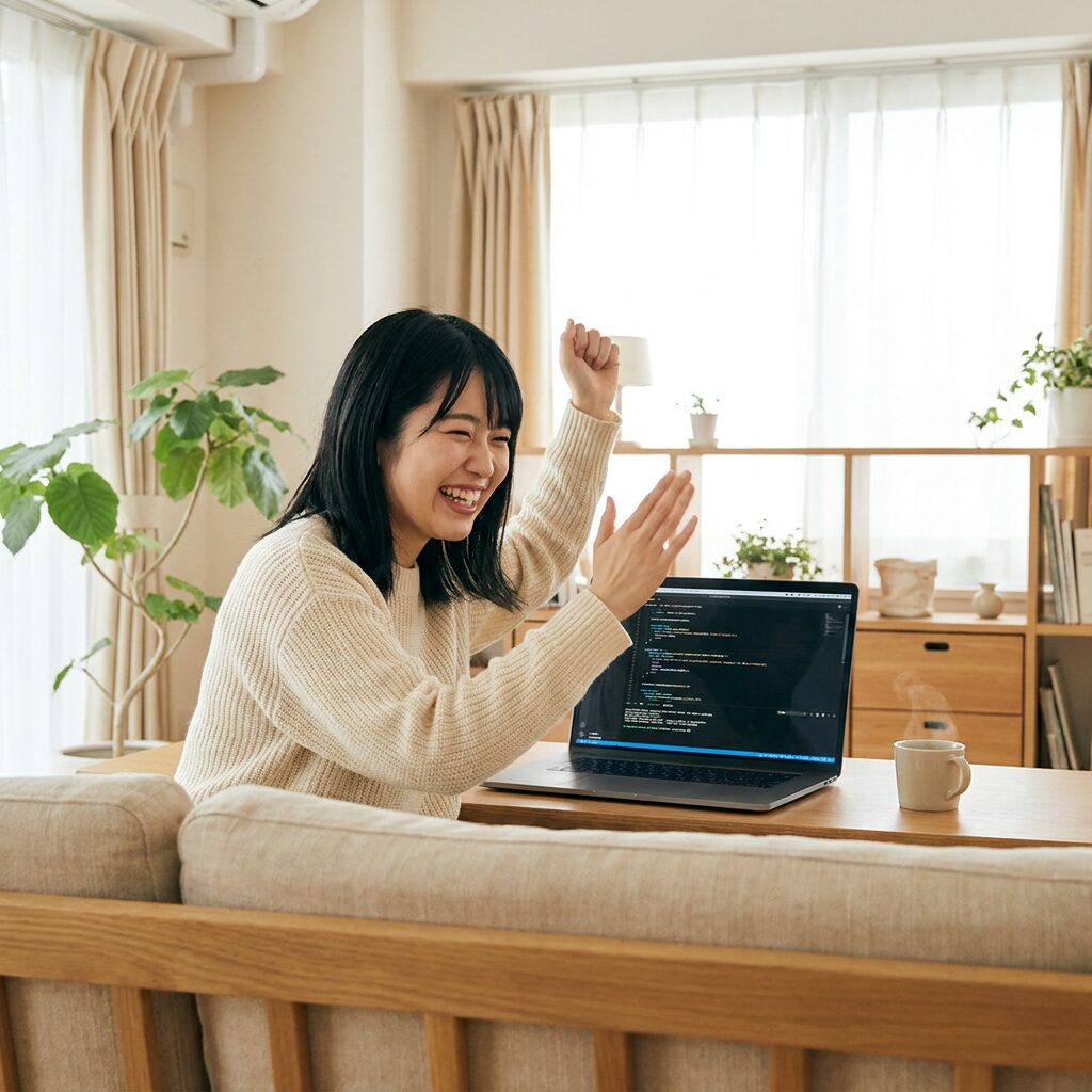 デイトラでの学習成功を喜ぶ受講者