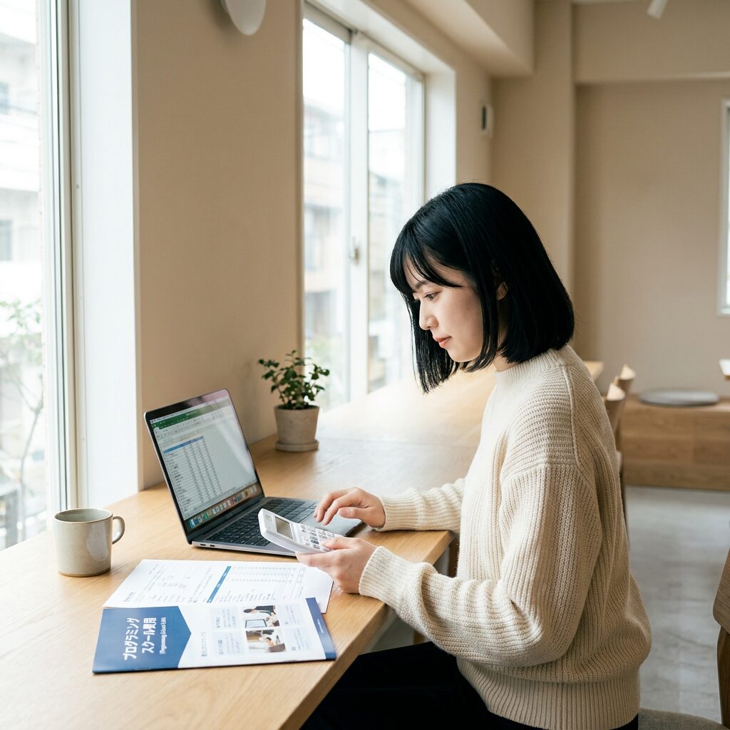 プログラミングスクールの料金検討イメージ
