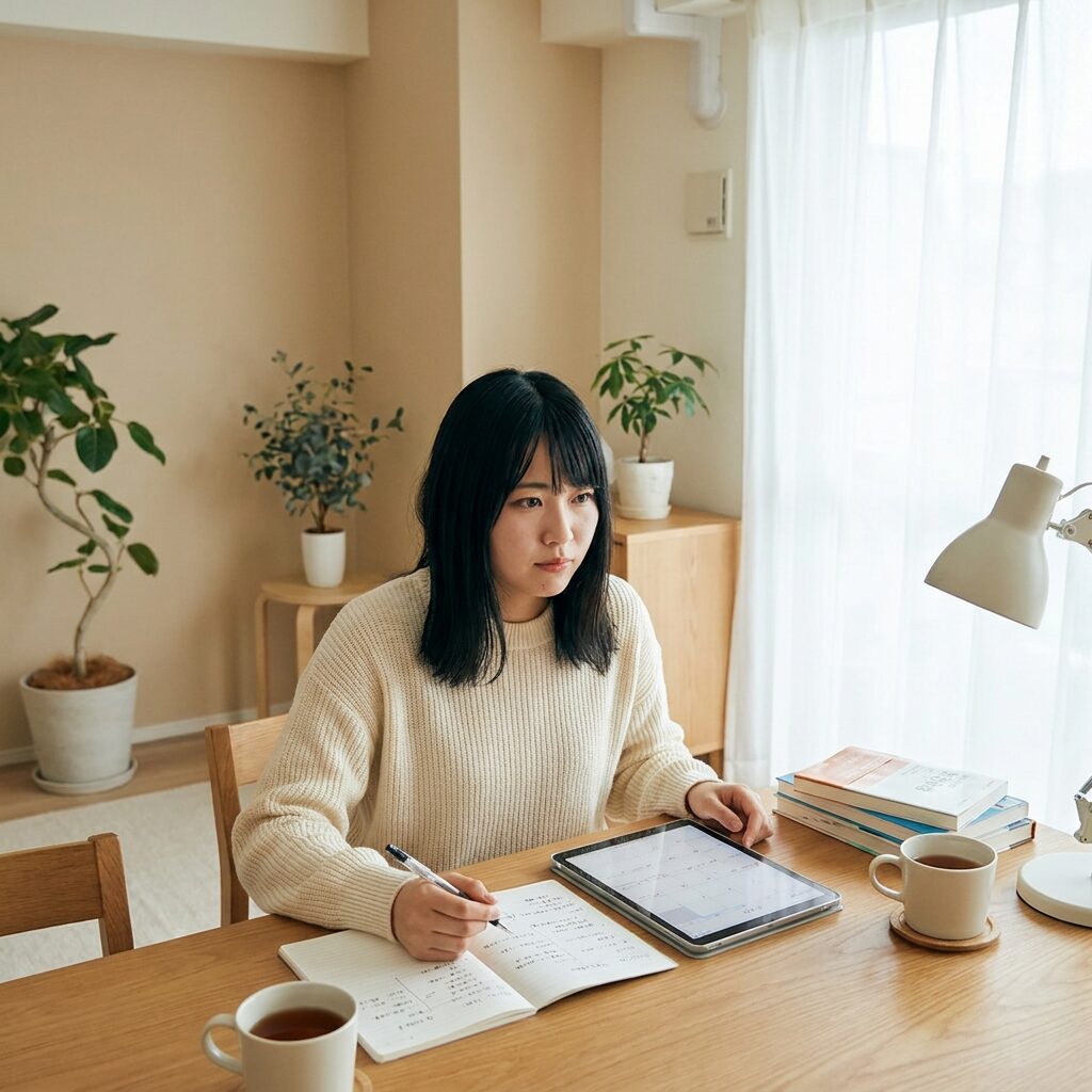プログラミング学習の対策を立てる様子