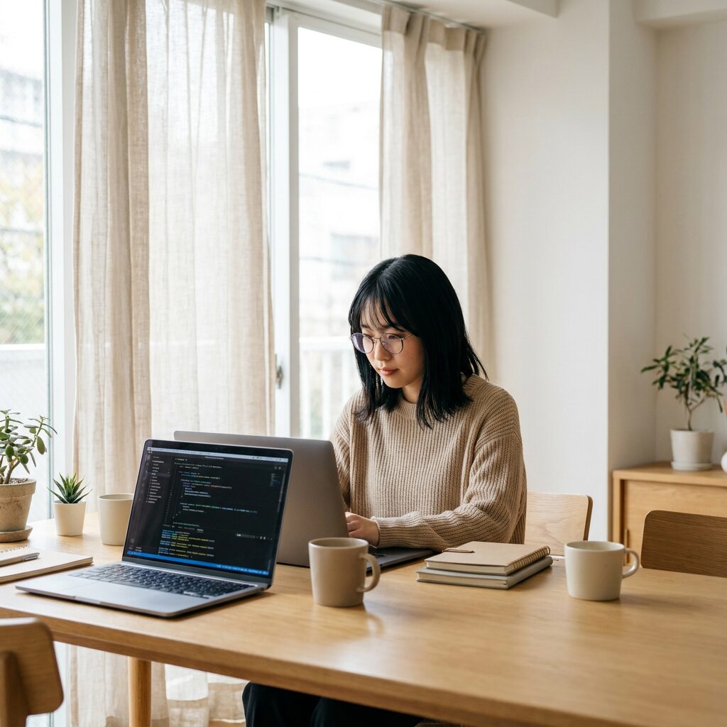 プログラミング学習をする人のイメージ