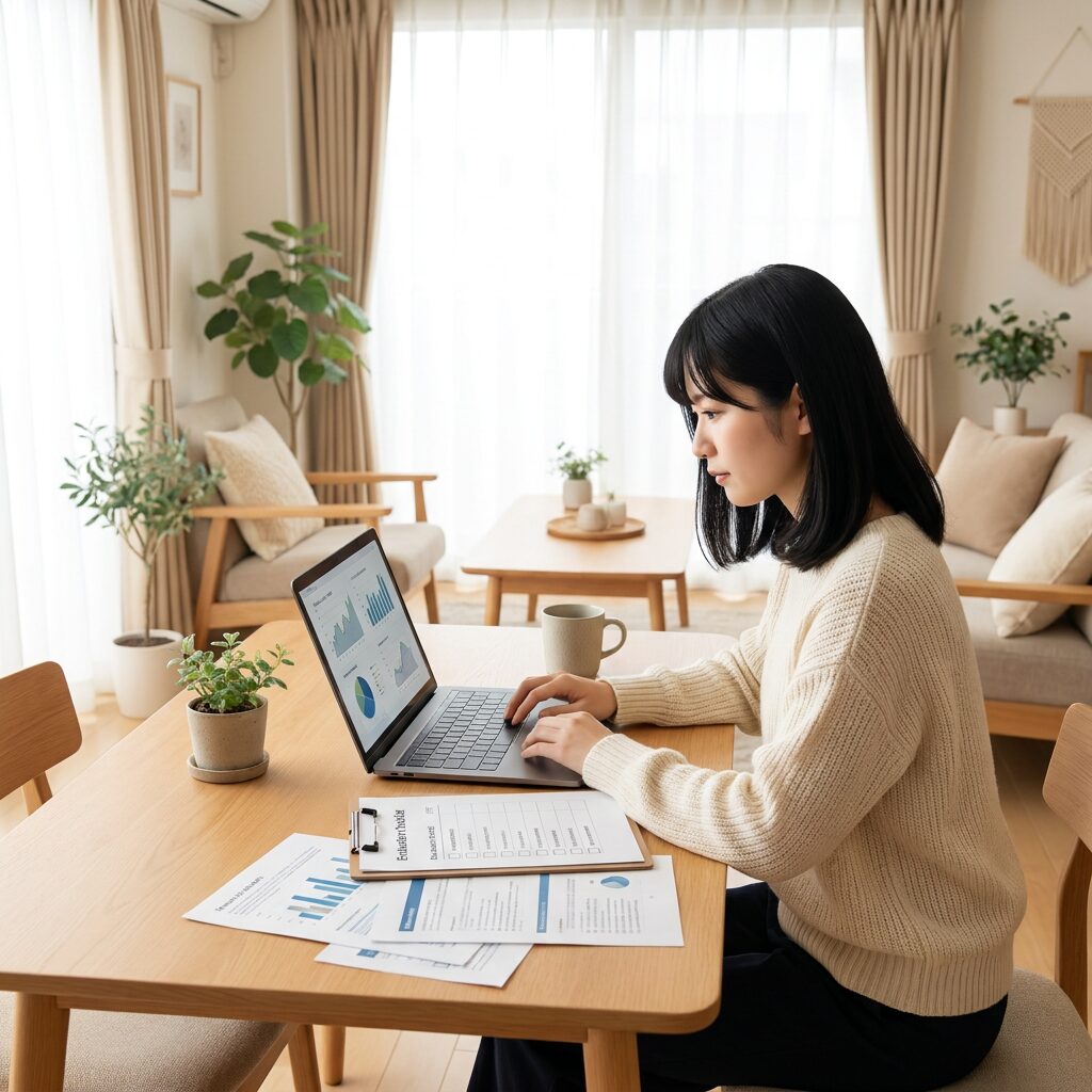 プログラミングスクールの評価基準を確認する人