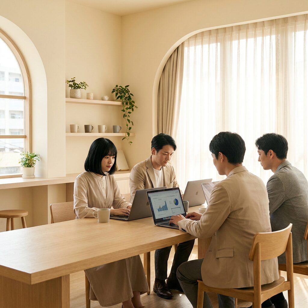 基本情報を比較する様子